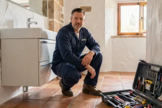 Plombier professionnel à Aix-en-Provence intervenant dans une maison provençale