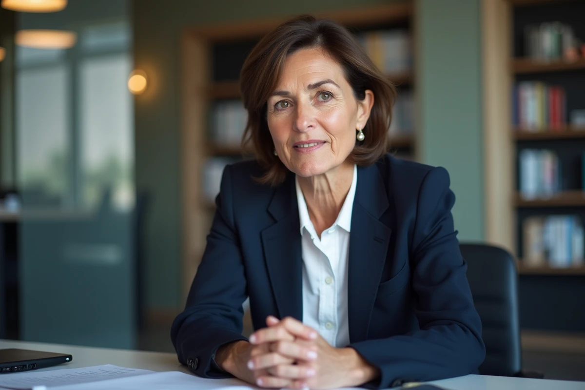 Portrait de Regine Delfour dans un bureau moderne